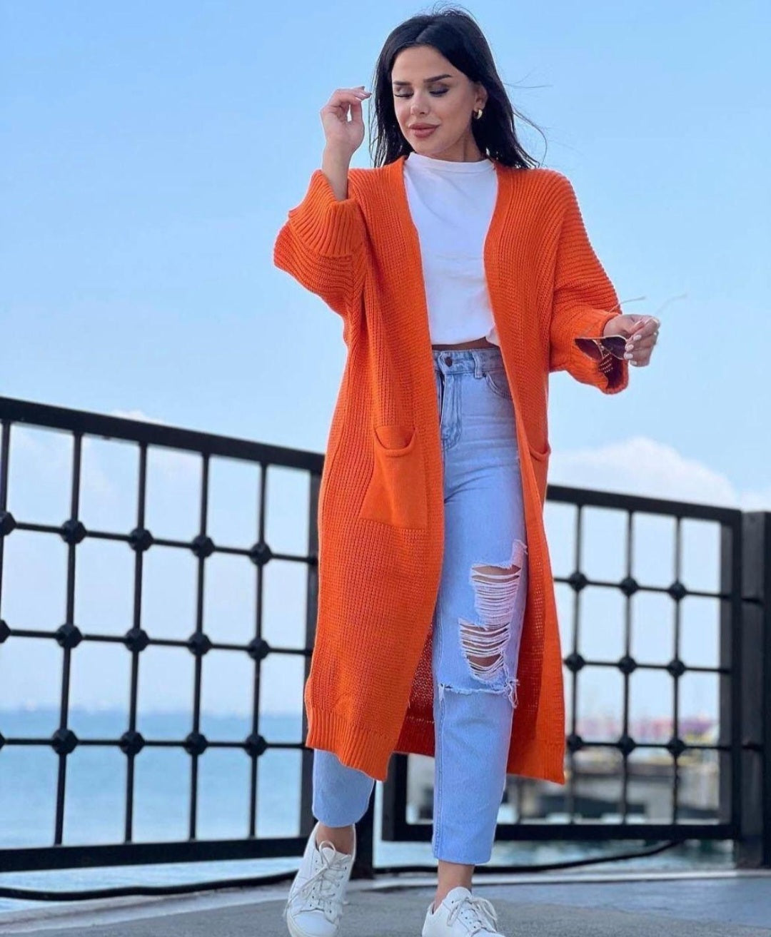 Long Cardigan -Orange