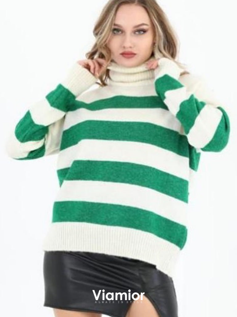 Green Lines Sweater