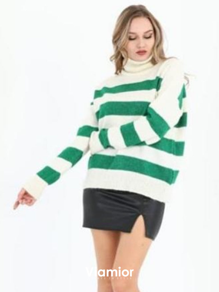 Green Lines Sweater