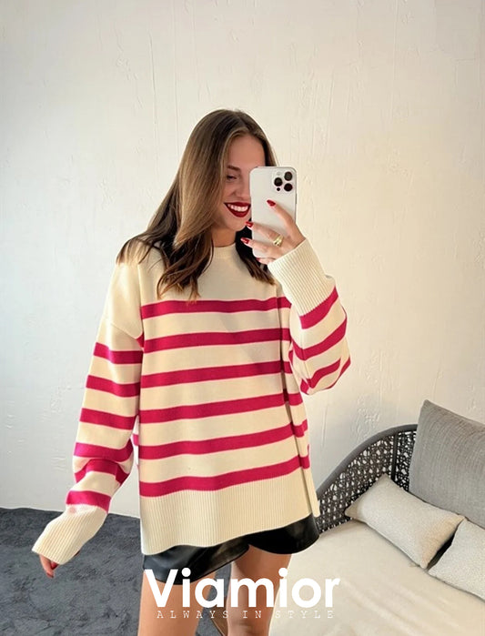 Oversize Pink Lines Blouse