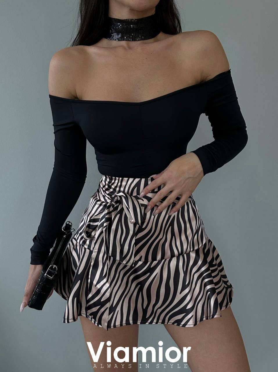 Zebra Saten Skort