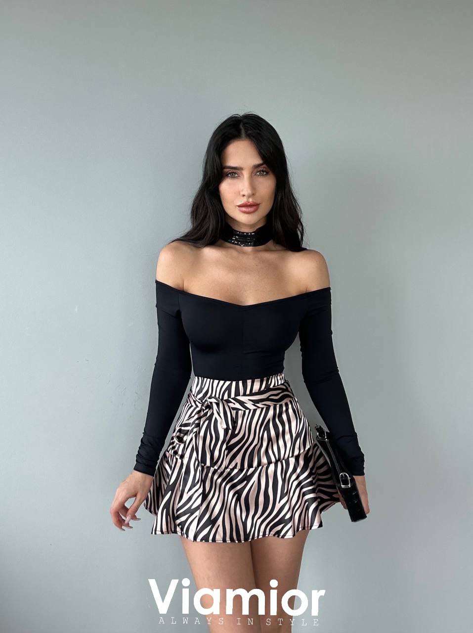 Zebra Saten Skort